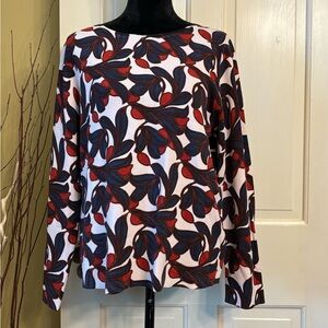 Ann Taylor Multi Print Long Sleeve Top Size XL